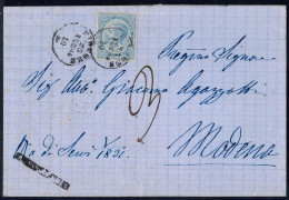 Cover 1864, De La Rue, Tiratura Di Londra,15 Cent. Celeste Chiaro Su Lettera Da Firenze 25.2.1864 Affrancata Insufficien - Other & Unclassified