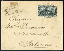 Cover 1933, Frontesipizio Di Raccomandata Del 1933 Da Palermo Per Salerno, Affrancata Con Decennale 2,75 L. Isolato (Sas - Other & Unclassified