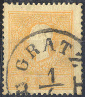O 1859, 2 Kr. Orange, Type II, Gestempelt (ANK 10IIe) - Other & Unclassified