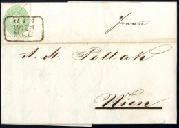 Cover 1865, 5 Ortsbriefe Von Wien Je Mit Verschiedenen Stempeln Und Frankiert Mit 3 Kr. Grün Gez. 14, ANK 25 - Other & Unclassified