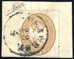 Piece 1863, "BUKAREST 28 / 4", Einkreisstempel Auf ANK V18 Auf Briefstück, Kurzer Eckzahn Links Unten, Gepr. Sorani (Mü. - Eastern Austria