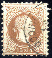 O 1876, 15 Soldi Type II Mit Stempel Salonicco, Befund Goller, Rechter Oberer Eckzahn Etwas Kürzer, ANK 5II / 250,- - Eastern Austria