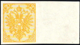 * 1895, Buchdruck, "Andruck", 2 Kr. Gelb, Beidseitig Gummiert, Rechtes Randstück, Kurzbefund Goller, (Mi. 2IIPUV - ANK 3 - Other & Unclassified