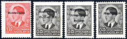 ** 1941, Francobolli Di Jugoslavia Con Prove Di Soprastampa (saggi), Tre 25 P. Nero E Un 1,50 Rosso, Nuovi Gon Gomma Int - Montenegro