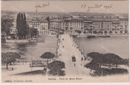 GENEVE Pont Du Mont Blanc 1906 N°10855 + /- 9x14cm  #123-098-027 - Dardagny