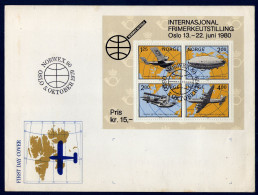NORVEGE Norway 1979 Norwex Avion Plane Yv Bl 3 Mi Bl 2 - FDC