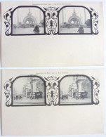 9 CARTES STÉRÉOSCOPIQUES LYNX - EXPOSITION DE PARIS 1900 - Stereoscopes - Side-by-side Viewers