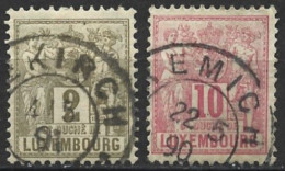 Luxembourg 1882. Scott #49 & 52 (U) ''Industry'' And ''Commerce'' - 1882 Allégorie