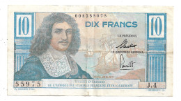 Billet Institut D Emission De L Afrique Equatoriale Francaise Et Du Cameroun 10 Francs Colbert N0183 - Cameroon