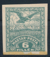 * Debrecen II. 1920 6f Vágott Próbanyomat Fehér Karton, Gumi Nélküli Papíron, Bodor Vizsgálójellel (foltos / Spots) - Other & Unclassified