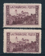 * Nyugat-Magyarország VII. 1921 50K "fehér Kör" Lemezhiba A Torony Mellett + Támpéldány, Mindkettő Bodor Vizsgálójellel - Other & Unclassified