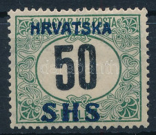 * SHS 1918 Feketeszámú Portó 50f VIIa Vízjellel, Bodor Vizsgálójellel (27.000) - Other & Unclassified