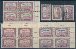 **, O 1920 Légiposta ívsarki Négyestömb Sor Postatisztán + 1 Pecsételt Sor (7.200) - Other & Unclassified