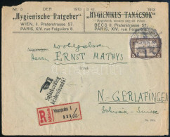 1921 Ajánlott Levél 5K Bérmentesítéssel Svájcba, Levélzáróval - Other & Unclassified
