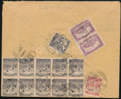1924 Expressz Levél 14 Db Bélyeggel és "ZEMUN-BUDAPEST" Vasúti Mozgóposta Bélyegzéssel - Other & Unclassified