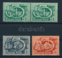 ** 1951 Ötéves Terv 8f, 12f, 20f Számvízjellel (rozsda, Ránc / Stain, Crease) - Other & Unclassified