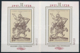 ** 1979 Festmény XVIII. - Albrecht Dürer 2 Db Blokk Halvány és Normál Sorszámmal - Other & Unclassified