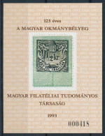 ** 1993 125 éves A Magyar Okmánybélyeg Emlékív (3.500) - Other & Unclassified