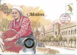 Moldova 1993. 1b Al Felbélyegzett Borítékban, Bélyegzéssel, Német Nyelvű Tájékoztatóval T:UNC Moldova 1993. 1 Ban Al In  - Unclassified