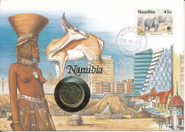 Namíbia 1993. 1D Felbélyegzett Borítékban, Bélyegzéssel, Német Nyelvű Leírással T:UNC Namibia 1993. 1 Dollar In Envelope - Unclassified