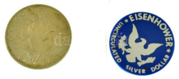 Amerikai Egyesült Államok 1971S 1$ Ag "Eisenhower" Tanúsítvánnyal T:UNC Patina USA 1971S 1 Dollar Ag "Eisenhower" With C - Unclassified