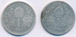 Ausztria 1893-1894. 1K Ag "Ferenc József" (2xklf) T:F Patina Austria 1893-1894. 1 Corona Ag "Franz Joseph" (2xdiff) C:F  - Unclassified