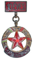 1955. "10 éves Sztálinváros" Műgyantás Fém Jelvény (45x25mm) T:XF Patina - Unclassified