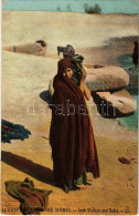 ** T2/T3 Egyptian Types And Scenes. Arab Woman And Baby (gyűrődés / Crease) - Unclassified