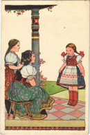 T2/T3 1938 Magyar Folklór Művészlap / Hungarian Folklore Art Postcard S: Szilágyi G. Ilona (EB) - Unclassified