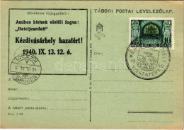 * T2/T3 Amiben Bíztunk Eleitől Fogva: Beteljesedett. Kézdivásárhely Hazatért! 1940. IX. 13. 12 óra. Tábori Postai Levele - Unclassified