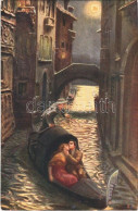 * T2/T3 1925 Amore In Gondola / Italian Lady Art Postcard, Romantic Couple. Cromoscultura A. Traldi Nr. 01325. - Unclassified