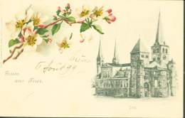Delcampe - CP CPA Allemagne Gruss Aus Trier Dom Fleurs YT N°47 CAD Trier 6 8 1899 - Trier