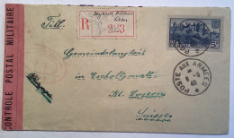 POSTE AUX ARMEES 1940 / BEYROUTH RARE LR+censure+France 5f Carcassonne>Escholtzmatt (Lebanon Lettre Field Post Libre - Brieven En Documenten