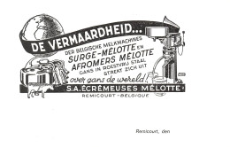 [-5%] PUBLICITE - De Vermaardheid... Der Belgische Melkmachines - Remicourt, Den - Carte Postale Ancienne - Reclame