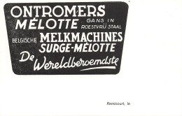 [-5%] PUBLICITE - Ontromers Melotte Roesivrij Staal Gans In Belgische Melkmachines Surge-melotte - Carte Postale Ancienn - Reclame