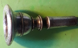 Embouchure Embout Ancien Instrument Musique Cuivre Argenté Ciselé  Pour Cor Ou Trompette Ou Gros Instrument à  Vent - Instruments De Musique