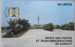 CARTE-PUCE-OPT-DJIBOUTI-100U-SC5-V°Ge43448-R/V° Mat-Vert-Util Reste 48U-TBE/RARE - Gibuti