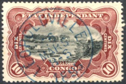 [O SUP] N° 17, 10c Brun-rouge Obl Concours 'Leopoldville' En Bleu. Luxe - Cote: 30€ - Unused Stamps