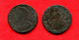 GRANDE BRETAGNE - GREAT BRITAIN - ANGLETERRE  - ENGLAND - GEORGES II -   HALF PENNY 1753 - Autres & Non Classés