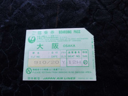 VP-1731 , JAPAN AIR LINES , Boarding Pass, OSAKA - Tickets