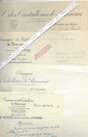 QUI POSSEDE BACCARAT ? 4  ENTETES DIFFERENTES   CIE DES CRISTALLERIES BACCARAT Luneville Meurthe Et Moselle V.HIST. - 1900 – 1949