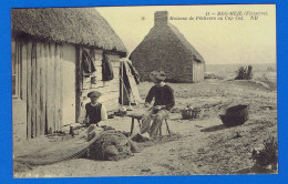 Delcampe - CPA BEG MEIL Maisons De Pêcheurs Au Cap Coz - 29 Finistère Animation Pêche Filets - Beg Meil