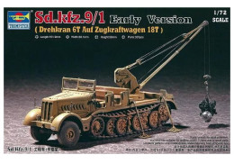 Trumpeter - Sd.kfz.9/1 Early Version Half-Track Avec Grue Maquette Kit Plastique Réf. 07253 Neuf NBO 1/72 - Military Vehicles