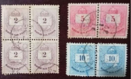 K. U. K. Ungarn 1881-98 Farbnummern, 4er Block Und Zwei Paare, Gestempelt. - Autres & Non Classés