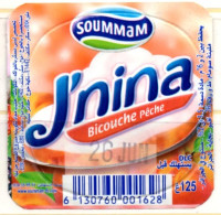 ALGERIA - Opercule Cover Yaourt Yogurt " Soummam " J'NINA Bicouche Pêche Peach Yoghurt Yoghourt Yahourt Yogourt - Opercules De Lait