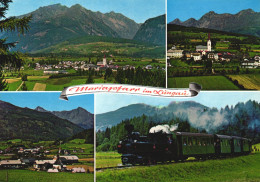 MARIAPFARR, SALZBURG , MULTIPLE VIEWS, ARCHITECTURE, TRAIN, CHURCH, TOWER, MOUNTAIN, AUSTRIA , POSTCARD - Mariapfarr