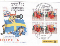 Special Stamp On The Cover, Intern. Stamp Exhibition NORDIA 2010 Borás Sweden,Flag, Deutsche Post, Mi 2796 Europa - Briefe U. Dokumente