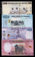 Ruanda Rwanda Set 4 Banknotes 500 1000 2000 5000 Francs 2014-2019 Pick 39b-42 Sc Unc - Rwanda