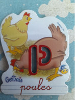 Magnet Aimant De Frigo GERVAIS ALPHABET POCHOIR P DE POULES - Letters & Digits