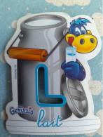 Magnet Aimant De Frigo GERVAIS ALPHABET POCHOIR L DE LAIT - Letters & Digits